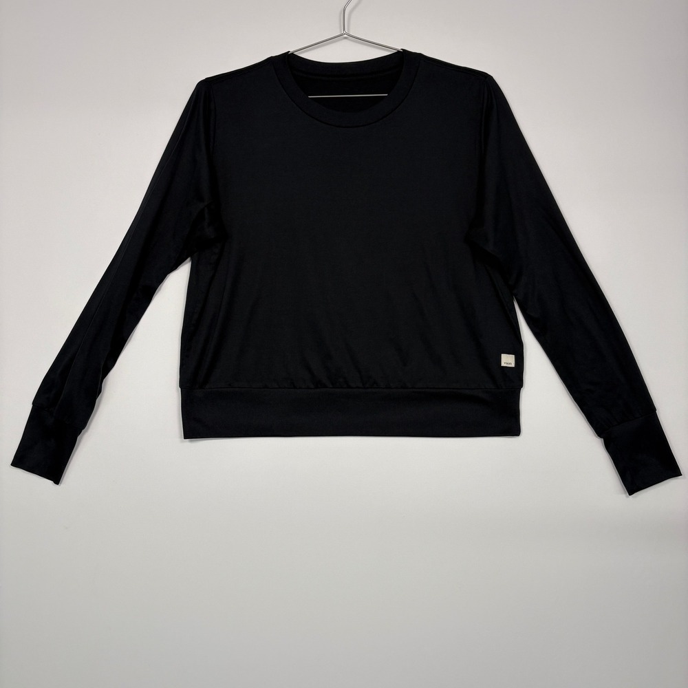 Vuori Women Daydream Crew Long Sleeve Top XL Black Activewear Crewneck VW133